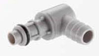 50PP Series 1/4 Inch (in) Inside Diameter (ID) Tube Size and Non-Valved Elbow Hose Barb Plug